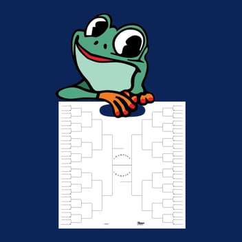 DryErase frog holding a Bracket Board